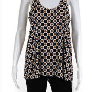 Theory Silk Geometric Print Tank sz P